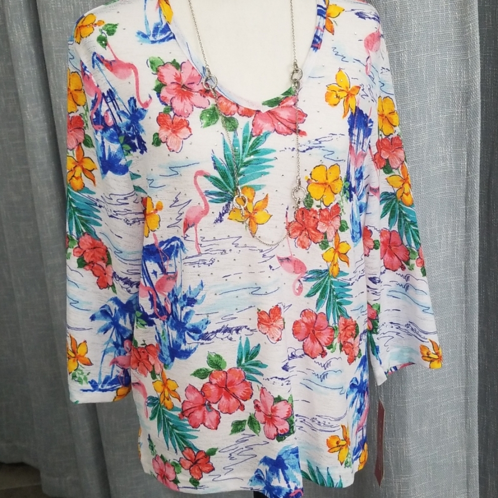 Rebecca Malone tropical print NWT